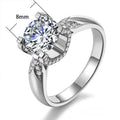 Fashion Women's Silver Plated Round Cubic Zirconia Ring Creative Jewelry view 5