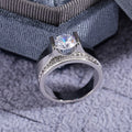 European Luxury Women's Wedding Ring With Simulated Zircon, High-End Bridal Jewelry view 3