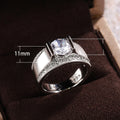 European Luxury Women's Wedding Ring With Simulated Zircon, High-End Bridal Jewelry view 5