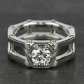 Simple Hollow Double Layer Ring For Men And Women Copper White Gold Plated Micro Pave Zircon Jewelry view 1
