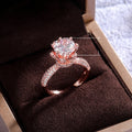 Women's Floral Faux Diamond Wedding Ring Copper Zircon Exchange Ring For Bridal Jewelry view 5