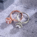 Women's Floral Faux Diamond Wedding Ring Copper Zircon Exchange Ring For Bridal Jewelry view 4