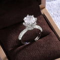 Women's Floral Faux Diamond Wedding Ring Copper Zircon Exchange Ring For Bridal Jewelry view 3