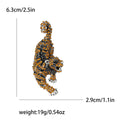 Alloy Rhinestone Tiger Brooch Vintage Animal Lapel Pin For Clothing view 6