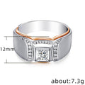European Style Women's Wedding Ring, Two Tone Plated Simulated Zircon Jewelry view 5