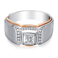European Style Women's Wedding Ring, Two Tone Plated Simulated Zircon Jewelry view 1