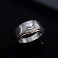 European Style Women's Wedding Ring, Two Tone Plated Simulated Zircon Jewelry view 3