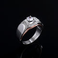European Style Women's Wedding Ring, Two Tone Plated Simulated Zircon Jewelry view 2