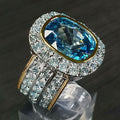 Luxury Two Tone Cubic Zirconia Gemstone Ring For Women, Wedding Band Holiday Gift Jewelry view 3