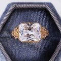 Gold Plated Copper Zircon Ring For Women, Elegant OL Style Engagement Finger Jewelry view 2