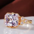 Gold Plated Copper Zircon Ring For Women, Elegant OL Style Engagement Finger Jewelry view 3