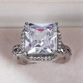 Luxury Oversized Square Cubic Zirconia Women Ring Sparkling Fashion Wedding Jewelry Accessory view 3