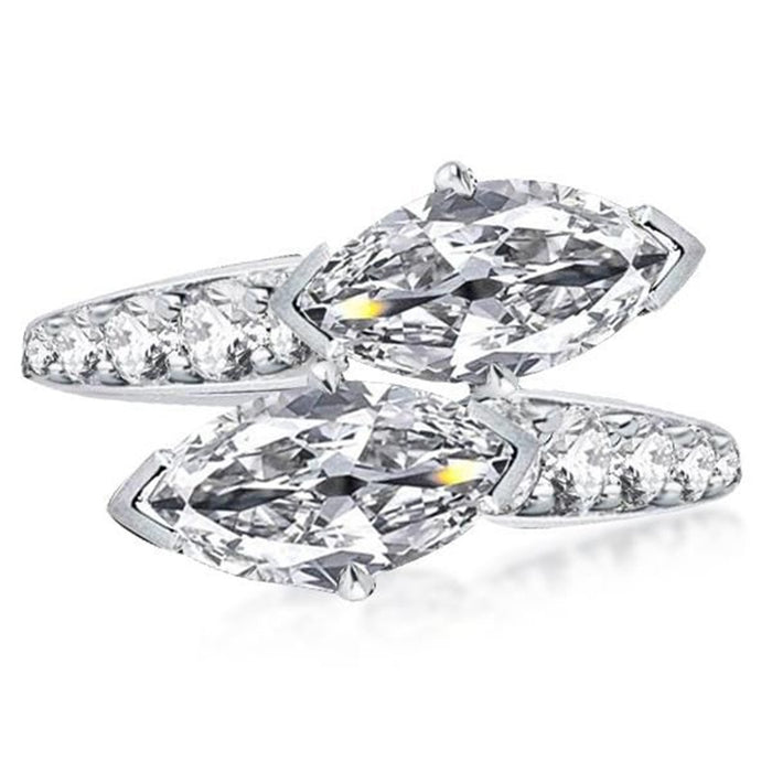 European Style Marquise Zircon Ring, Personalized Trendy Statement Finger Accessory