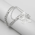 Korean Japanese Hip Hop Butterfly Chain Brooch Harajuku Style Bar Pin For Suit Accessories view 2