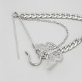 Korean Japanese Hip Hop Butterfly Chain Brooch Harajuku Style Bar Pin For Suit Accessories view 3