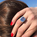 Sparkling Cubic Zirconia Square Proposal Ring For Women European American Fashion Jewelry view 2