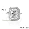 Sparkling Cubic Zirconia Square Proposal Ring For Women European American Fashion Jewelry view 5