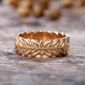 Creative Rice Flower Wheat Ear Leaf Ring, Trendy Elegant Statement Finger Jewelry view 3