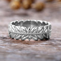 Creative Rice Flower Wheat Ear Leaf Ring, Trendy Elegant Statement Finger Jewelry view 4