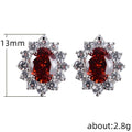 Fashion Flower Shape Colorful Zircon Stud Earrings For Women Creative Jewelry view 5