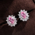 Fashion Flower Shape Colorful Zircon Stud Earrings For Women Creative Jewelry view 8