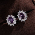 Fashion Flower Shape Colorful Zircon Stud Earrings For Women Creative Jewelry view 6