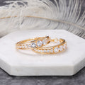 Gold Plated Copper Large Hoop Earrings With Cubic Zirconia European Style Jewelry view 3