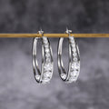 Gold Plated Copper Large Hoop Earrings With Cubic Zirconia European Style Jewelry view 4