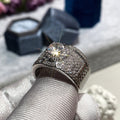 Luxury Unisex Copper Ring With Inlaid Zircon, Western Fashion Jewelry view 4