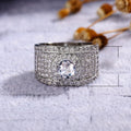 Luxury Unisex Copper Ring With Inlaid Zircon, Western Fashion Jewelry view 5