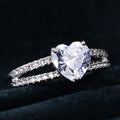 AAA Zircon Inlaid Heart Shape Women's Ring, European Engagement Party Hand Jewelry view 2