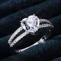 AAA Zircon Inlaid Heart Shape Women's Ring, European Engagement Party Hand Jewelry view 1