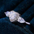 Creative Heart Zircon Engagement Proposal Ring For Men And Women, Simple European Style Jewelry view 1