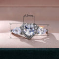 Creative Heart Zircon Engagement Proposal Ring For Men And Women, Simple European Style Jewelry view 4