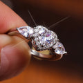 Creative Heart Zircon Engagement Proposal Ring For Men And Women, Simple European Style Jewelry view 2
