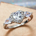Creative Heart Zircon Engagement Proposal Ring For Men And Women, Simple European Style Jewelry view 5