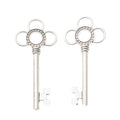 Vintage Finish Metal Flower Top Skeleton Key Charms in 4 Style Options view 9