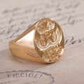 European Alloy Signet Ring For Men, Family Crest Double Headed Eagle Statement Ring Jewelry view 4