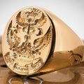 European Alloy Signet Ring For Men, Family Crest Double Headed Eagle Statement Ring Jewelry view 1