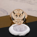 European Alloy Signet Ring For Men, Family Crest Double Headed Eagle Statement Ring Jewelry view 2