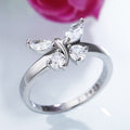 Women's Simple Copper Butterfly Zircon Ring, Romantic Fashion Finger Jewelry Gift view 5