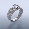 Creative Braided Zircon Couple Ring, Copper Platinum Plated Unisex Finger Jewelry view 4