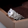 Creative Braided Zircon Couple Ring, Copper Platinum Plated Unisex Finger Jewelry view 3