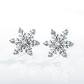 Korean Style Snowflake Zircon Stud Earrings, Sweet Christmas Gift Jewelry view 1