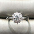 Exquisite Flower Snowflake Simulated Diamond Zircon Ring For Women Wedding Engagement Jewelry view 2