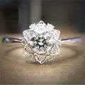 Exquisite Flower Snowflake Simulated Diamond Zircon Ring For Women Wedding Engagement Jewelry view 1