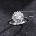 Exquisite Flower Snowflake Simulated Diamond Zircon Ring For Women Wedding Engagement Jewelry view 5