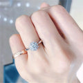 Exquisite Flower Snowflake Simulated Diamond Zircon Ring For Women Wedding Engagement Jewelry view 3