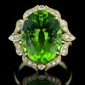 Creative Large Green Zircon Women's Wedding Ring, European Style Statement Bridal Jewelry view 1