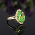 Creative Large Green Zircon Women's Wedding Ring, European Style Statement Bridal Jewelry view 4